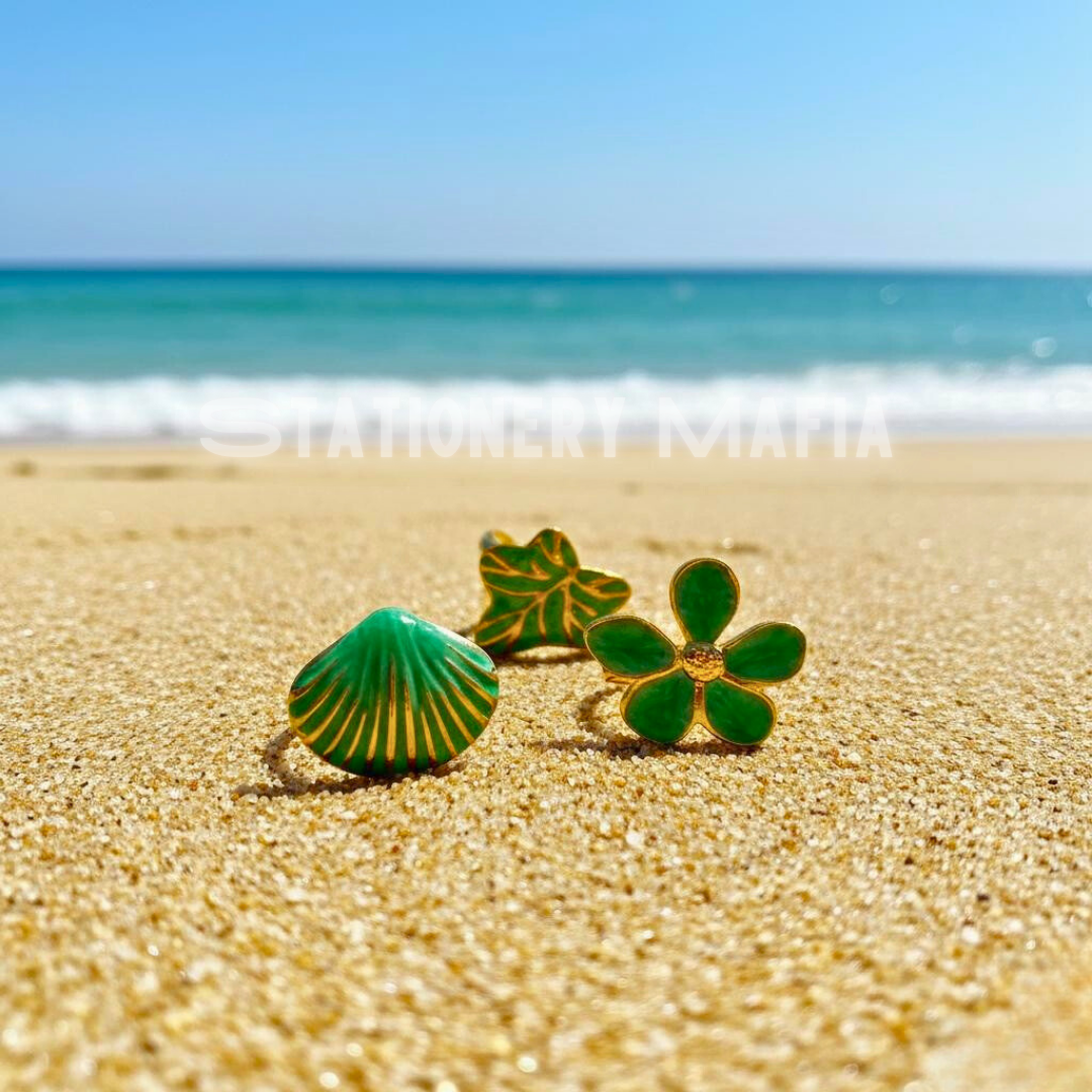 Tide Treasures Enamel Ring Set