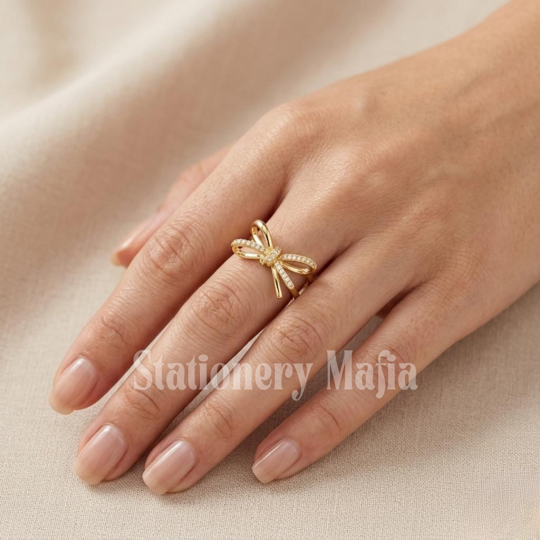 Dainty Gold Bow Ring