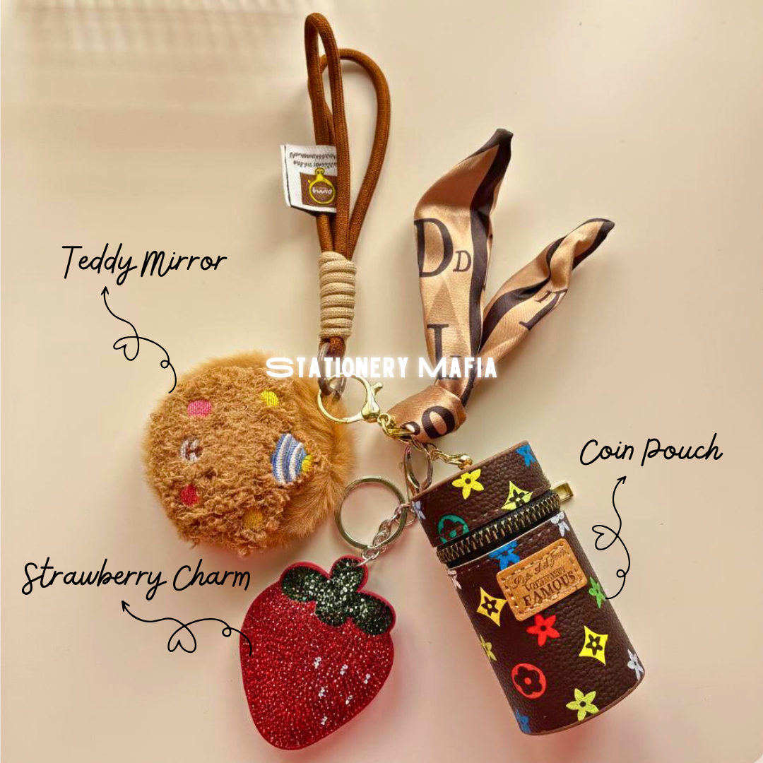 Teddy Charm Coin Pouch Combo