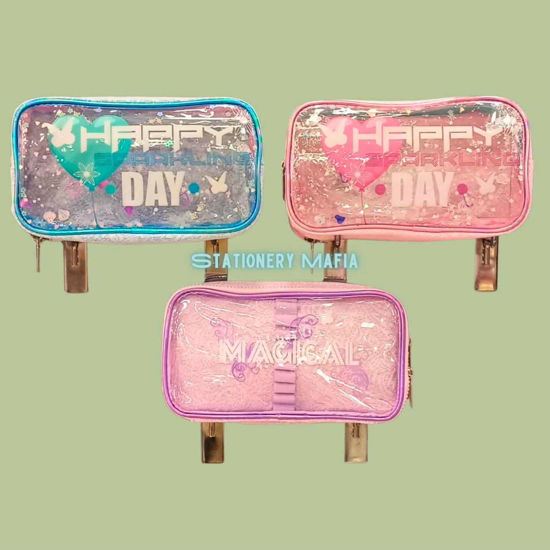 Happy Sparkle Transparent Pouch