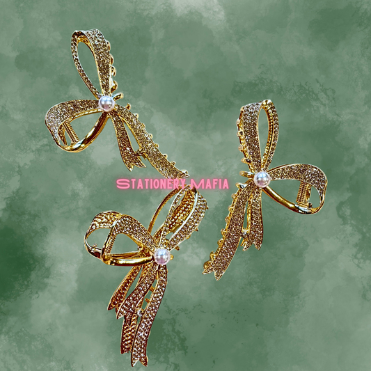 Regency Pearl Bow Clip