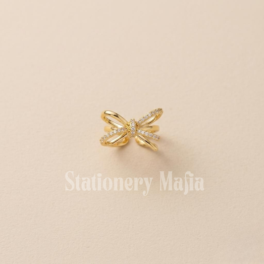 Dainty Gold Bow Ring