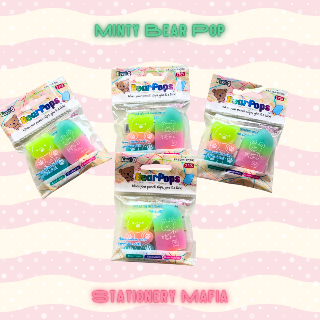 Bear & Popsicle eraser duo