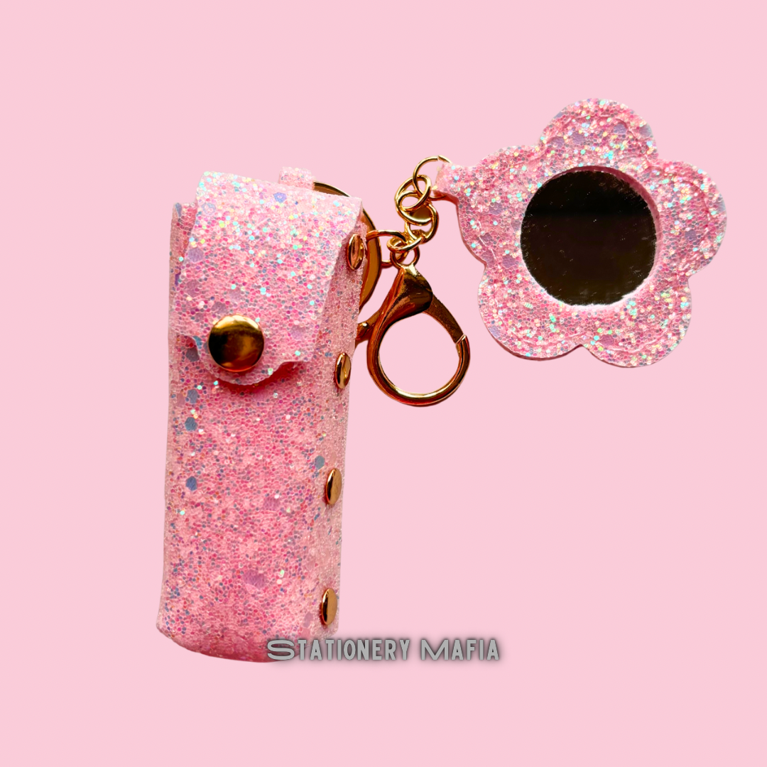 Lipstick Holder with Mini Flower Mirror