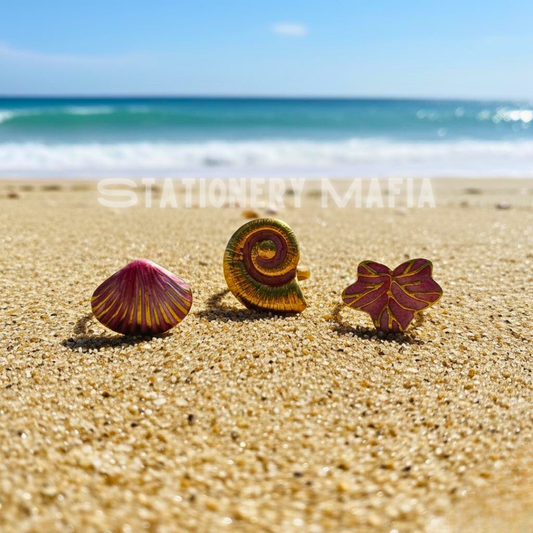 Tide Treasures Enamel Ring Set