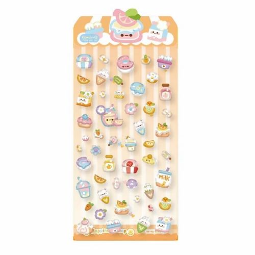 3D Embossed Kawaii Stickers