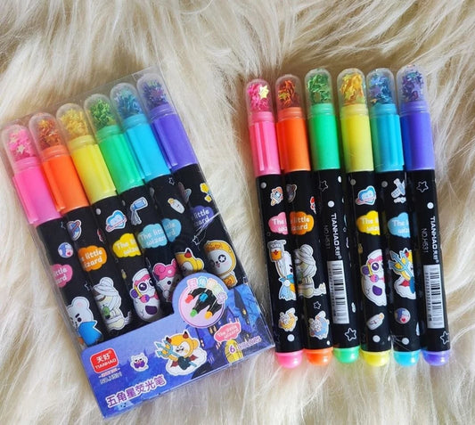 Star Highlighter Pen Set of 6 Pens