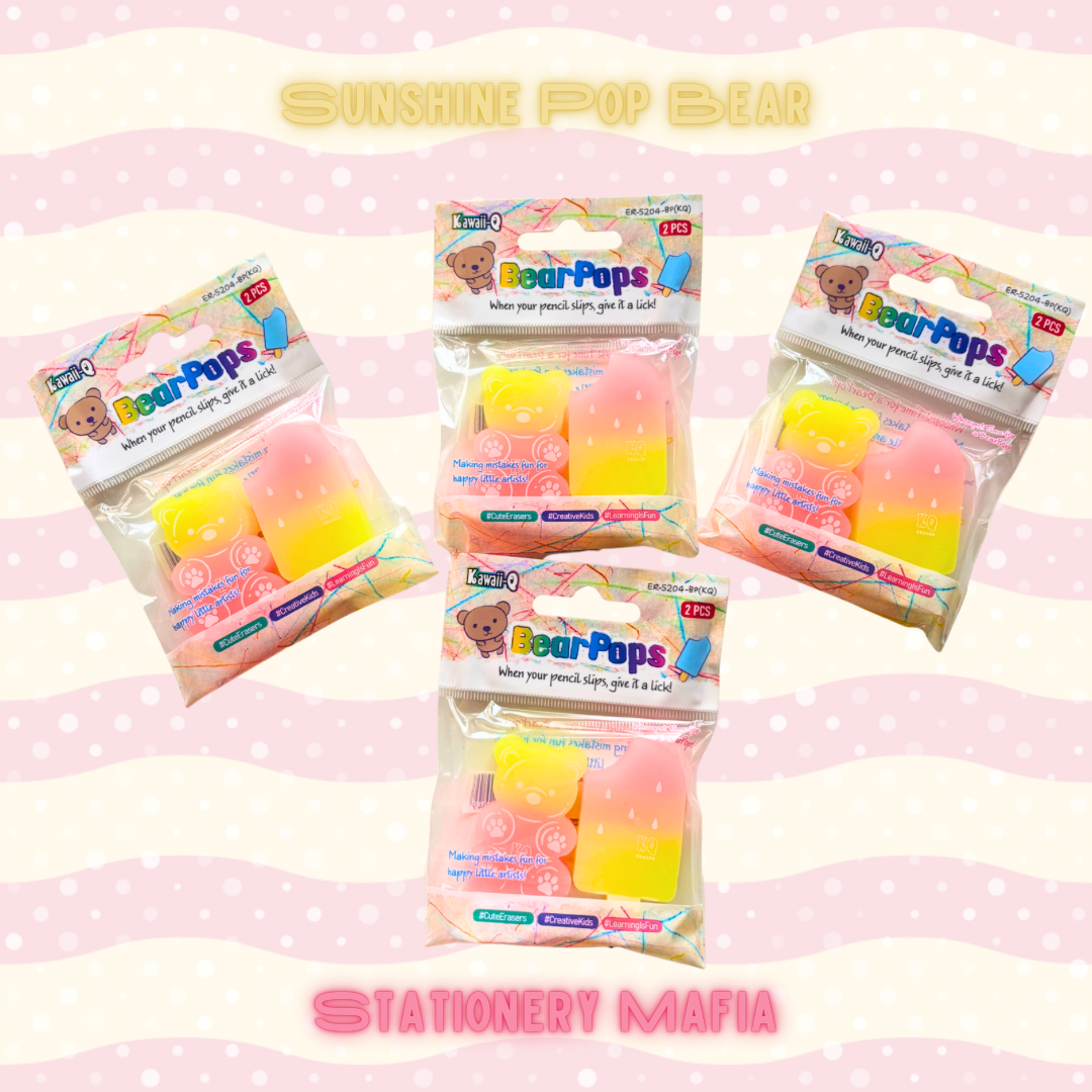 Bear & Popsicle eraser duo