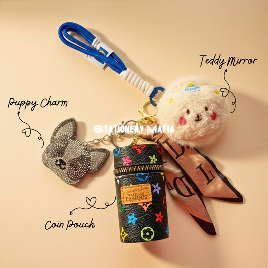 Teddy Charm Coin Pouch Combo