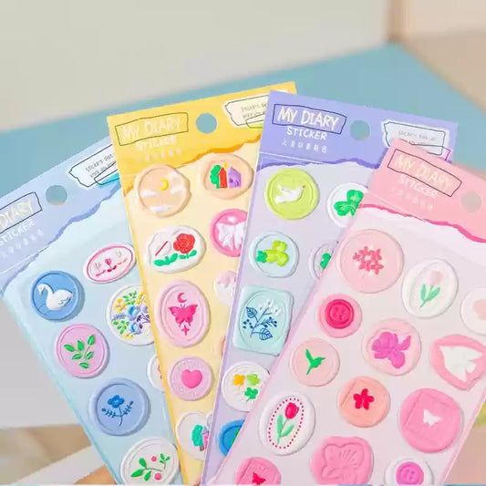 Wax Seal Sticker Sheet - Pastel Theme