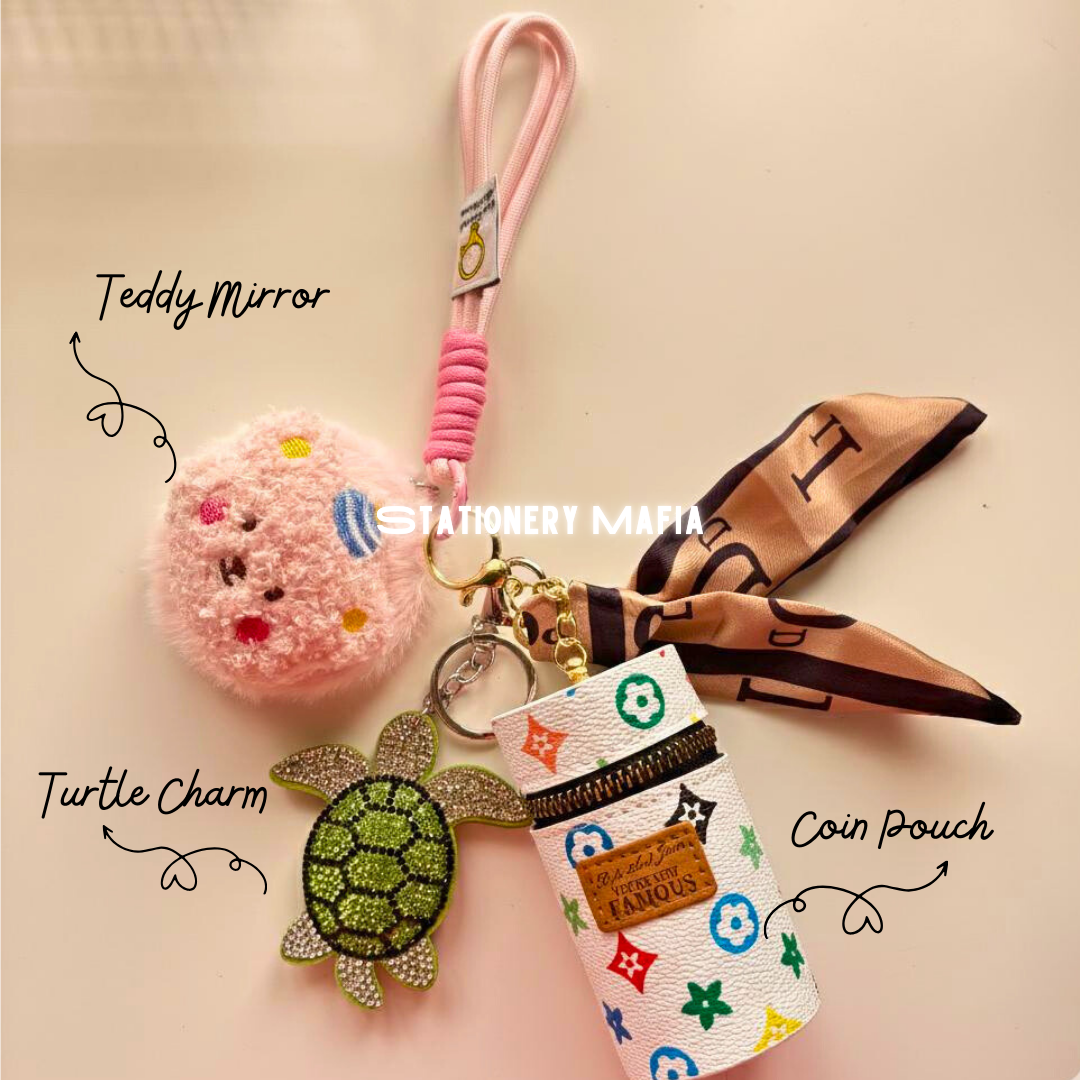 Teddy Charm Coin Pouch Combo