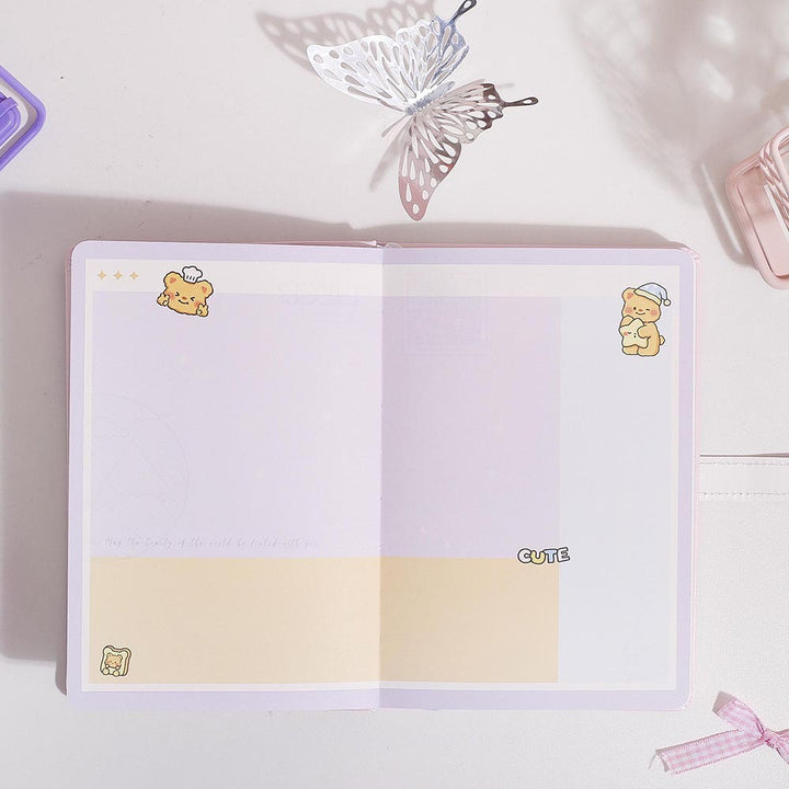 Kawaii Bear Confetti Magnetic Strap Diary