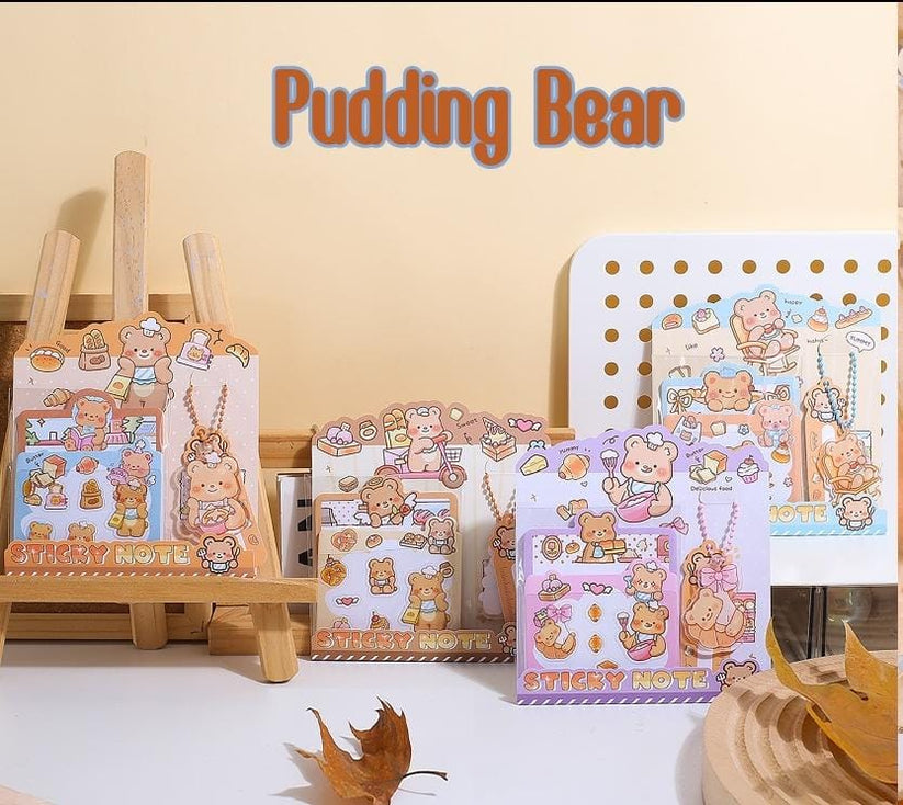 Pudding Bear Sticky Notes Pack – Stationery Mafia